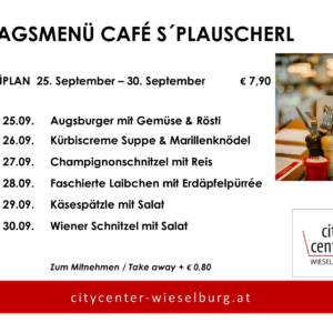 Menüplan Café Plauscherl