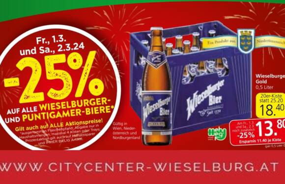 Wieselburger Bier – Minus 25 Prozent