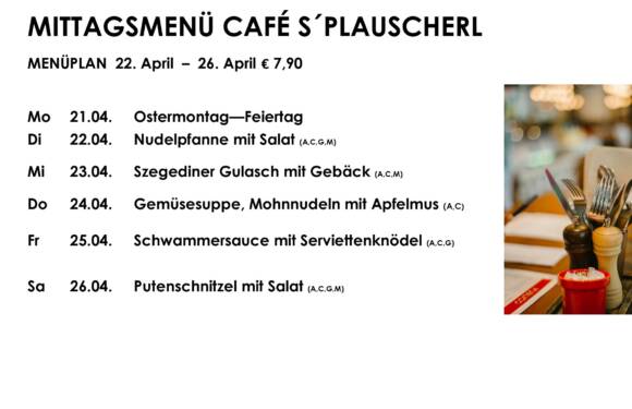 Mittagsteller Café s`Plauscherl