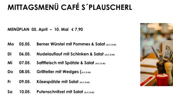 Mittagsteller Café s `Plauscherl