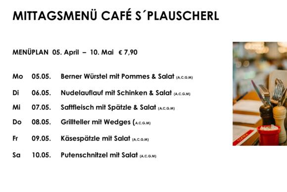 Mittagsteller Café s `Plauscherl
