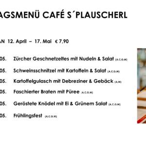 Menüplan Café s`Plauscherl