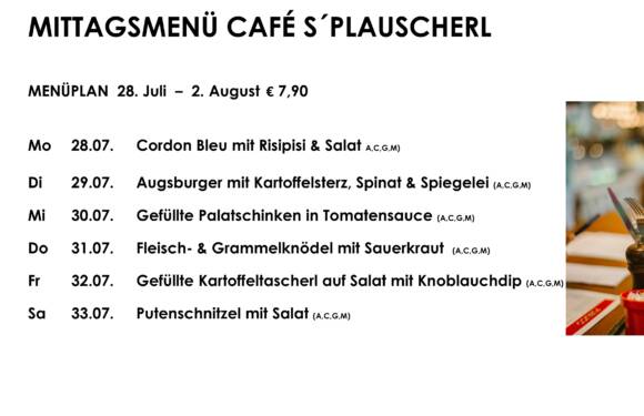 Mittagsteller Café s`Plauscherl