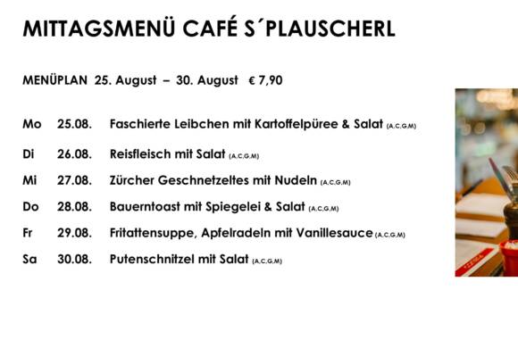 Tagesteller Café s`Plauscherl