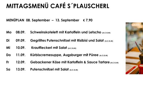 Mittagsteller Café s`Plauscherl