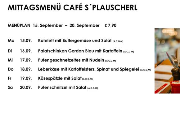 Mittagsteller Café s`Plauscherl