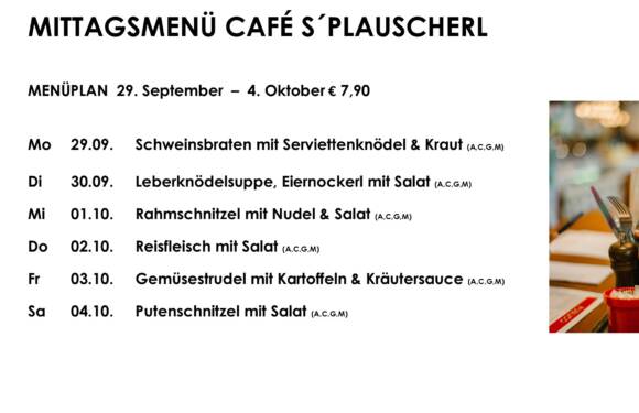 Tagesteller Café s`Plauscherl