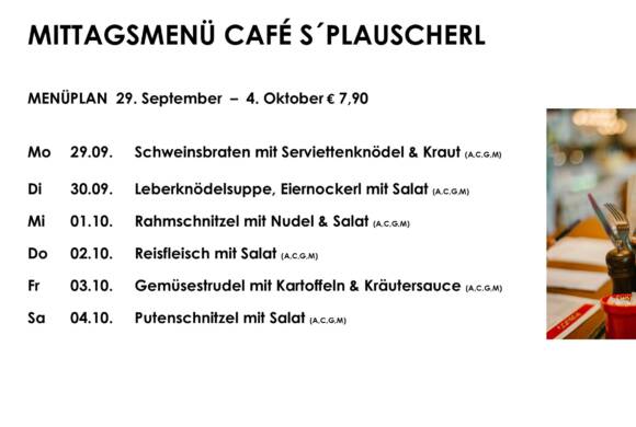 Tagesteller Café s`Plauscherl