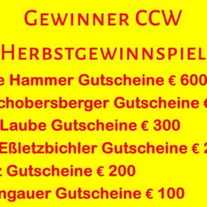 Gewinner CCW Herbstgewinnspiel Gewinner CCW Herbstgewinnspiel