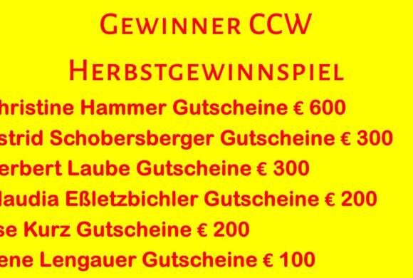 Gewinner CCW Herbstgewinnspiel