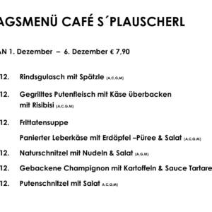 Menü Café s`Plauscherl Menü Café s`Plauscherl