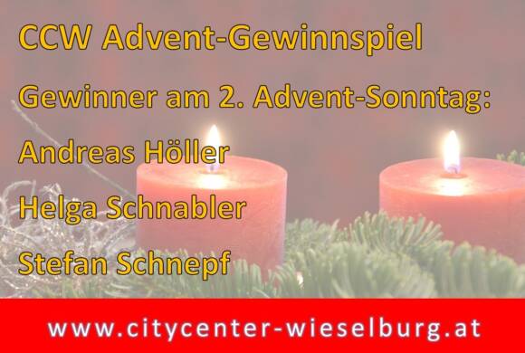 Gewinner Weihnachtsgewinnspiel 2. Adventsonntag