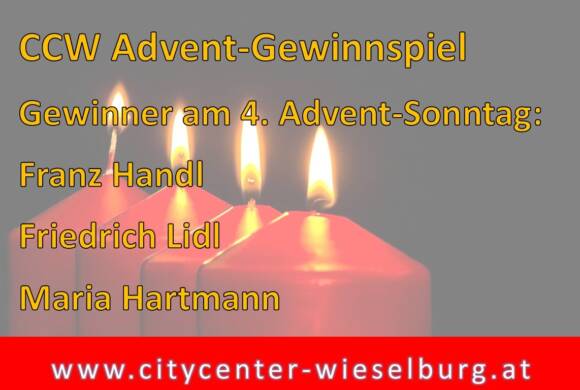 Gewinner Weihnachtsgewinnspiel 4. Adventsonntag