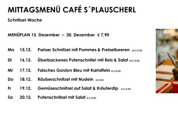 Tagesteller Café s`Plauscherl
