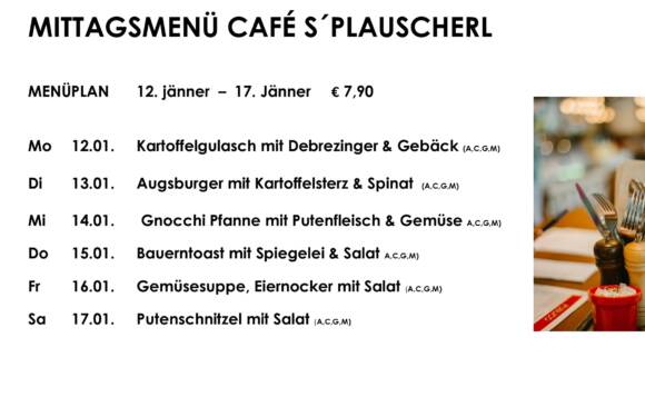 Tagesteller Café s`Plauscherl