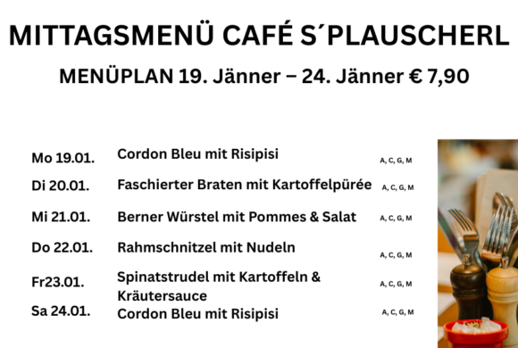 Menüplan Café s`Plauscherl
