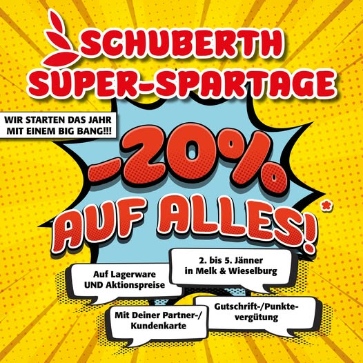 Intersport Schuberth Super-Spar-Tage 2. – 5. Jänner Intersport Schuberth Super-Spar-Tage 2. – 5. Jänner