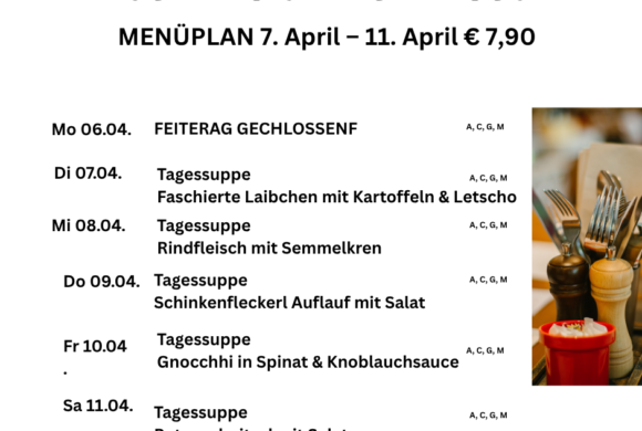 Menü Café s`Plauscherl