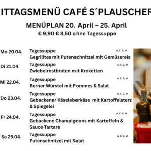 Menüplan Café s`Plauscherl