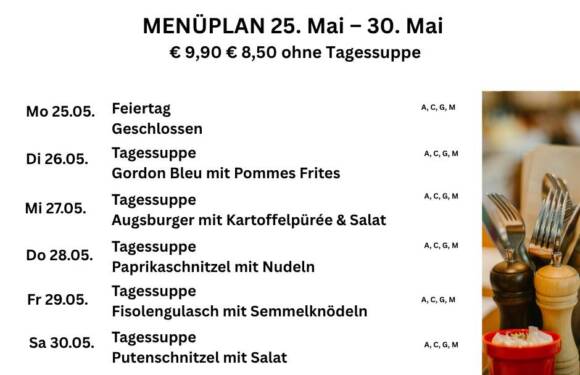 Menüplan Café s`Plauscherl Menüplan Café s`Plauscherl