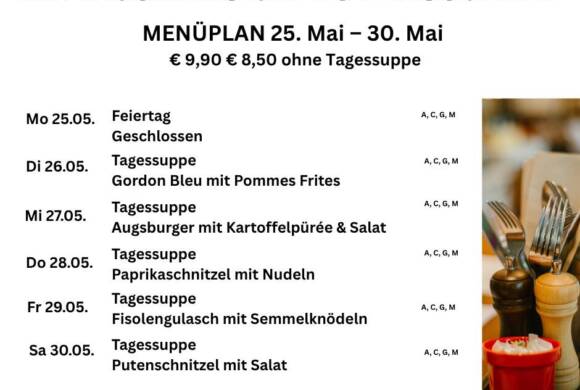 Menüplan Café s`Plauscherl