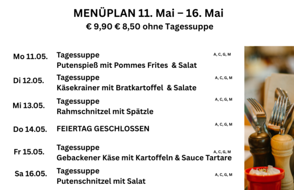 Menüplan Café s`Plauscherl