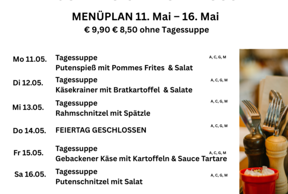 Menüplan Café s`Plauscherl