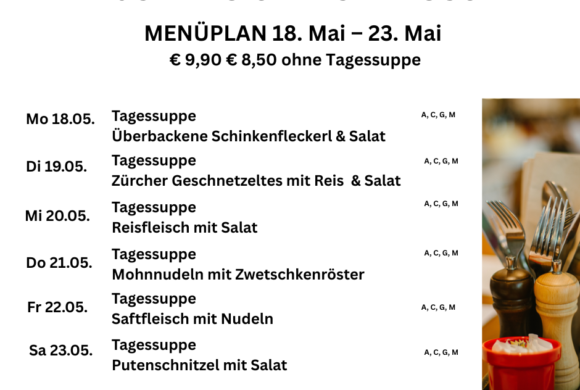 Menüplan Café s`Plauscherl