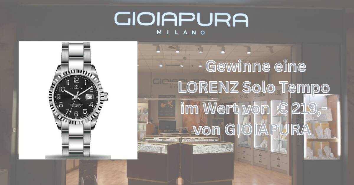 Gewinne eine LORENZ SOLO TEMPO Herrenarmbanduhr von GIOIAPURA Gewinne eine LORENZ SOLO TEMPO Herrenarmbanduhr von GIOIAPURA