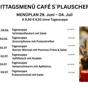 Menüplan Café s`Plauscherl