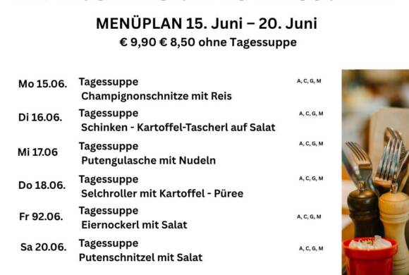 Mittagsmenüs Café s`Plauscherl