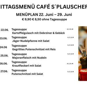 Menüplan Café s`Plauscherl