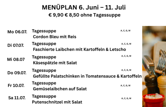Menüplan Café s`Plauscherl Menüplan Café s`Plauscherl