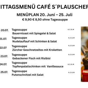 Menüplan Café s`Plauscherl Menüplan Café s`Plauscherl