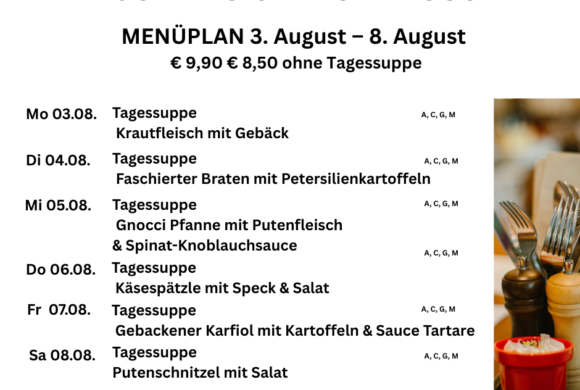 Menüplan Café s`Plauscherl